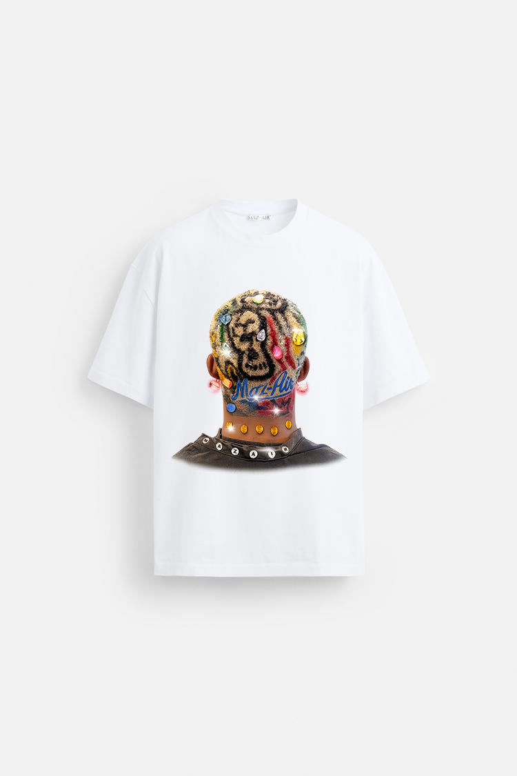 MAZ-AIR™ “Colored Hair Diamond” Tee — White Edition
