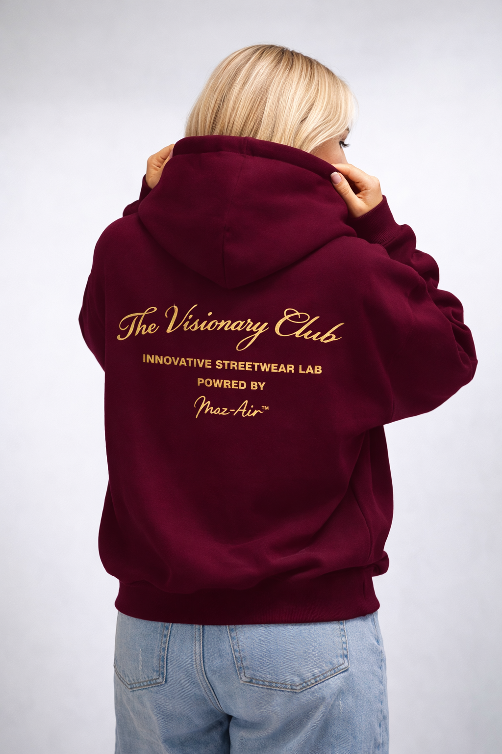 MAZ-AIR™ "The Visionary Club" Hoodie — Burgundy Edition