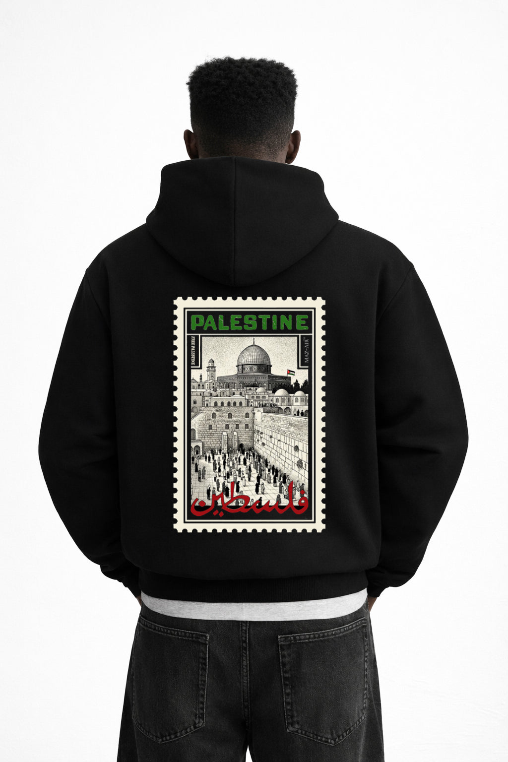 MAZ-AIR™ "Palestine" Hoodie — Black Edition