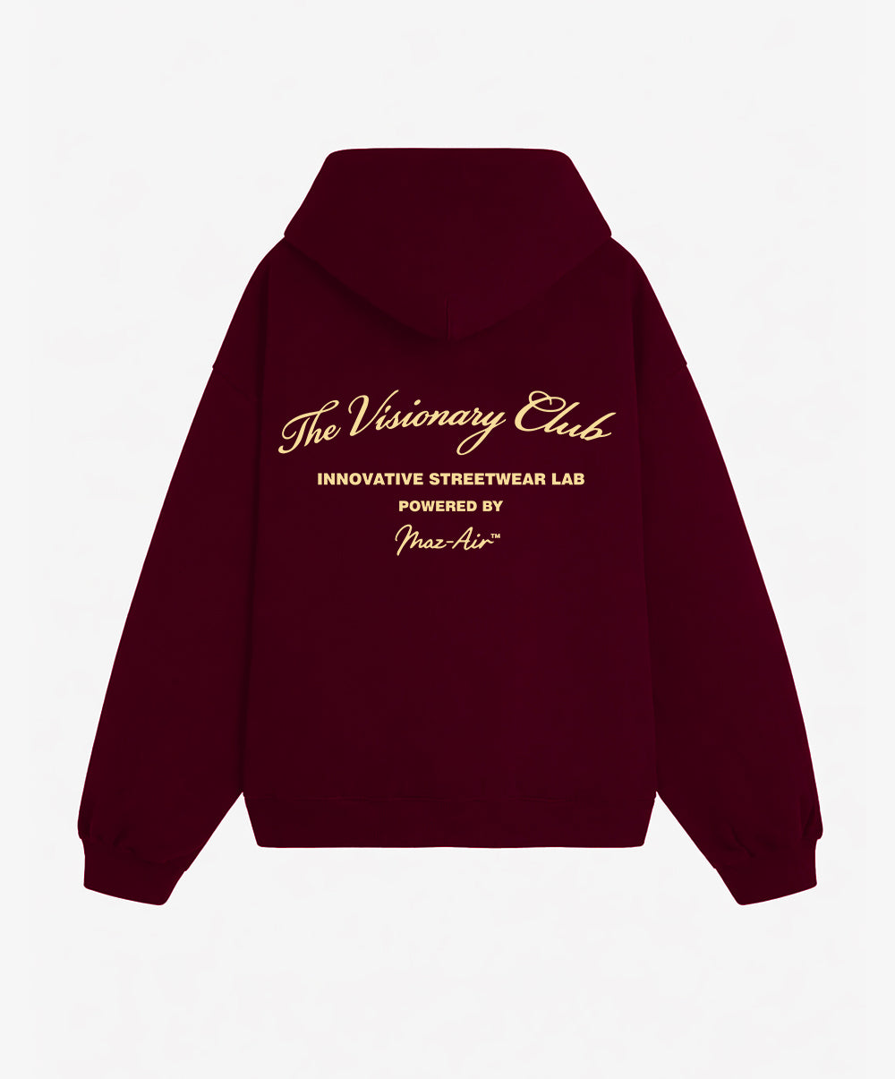 MAZ-AIR™ "The Visionary Club" Hoodie — Burgundy Edition